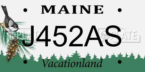 J452AS Maine License Plate