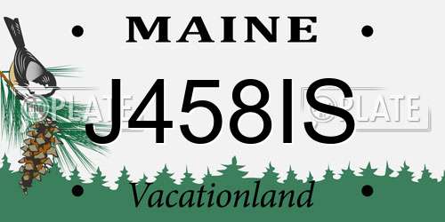 J458IS Maine License Plate