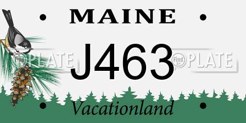 J463 Maine License Plate
