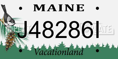 J48286I Maine License Plate