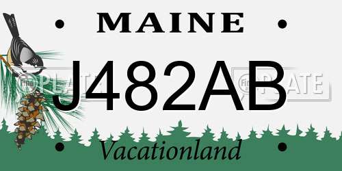 J482AB Maine License Plate