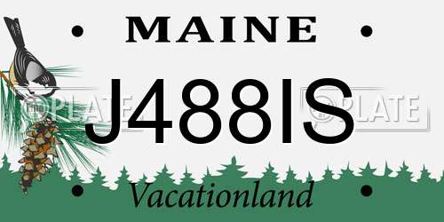 J488IS Maine License Plate