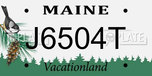 J6504T Maine License Plate