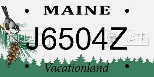 J6504Z Maine License Plate