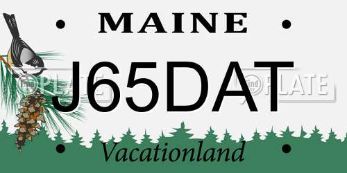 J65DAT Maine License Plate
