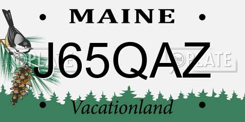 J65QAZ Maine License Plate