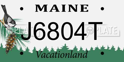 J6804T Maine License Plate