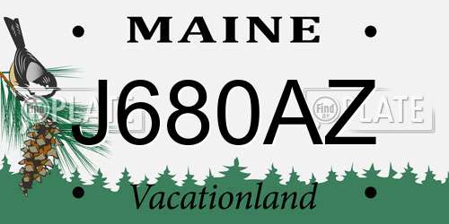 J680AZ Maine License Plate