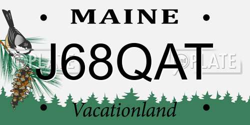 J68QAT Maine License Plate