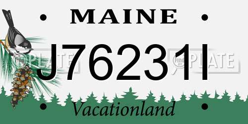 J76231I Maine License Plate