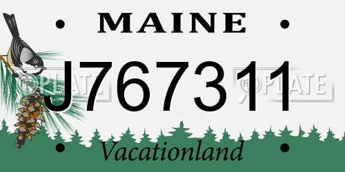 J767311 Maine License Plate