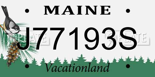J77193S Maine License Plate
