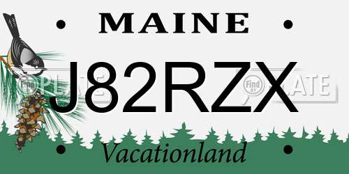 J82RZX Maine License Plate