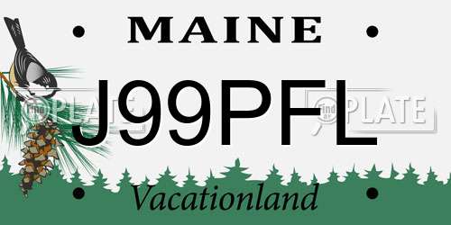 J99PFL Maine License Plate