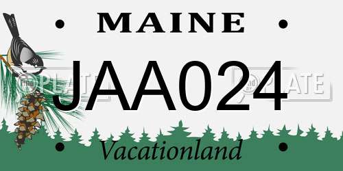 JAA024 Maine License Plate