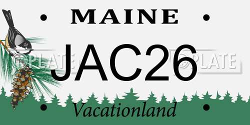 JAC26 Maine License Plate