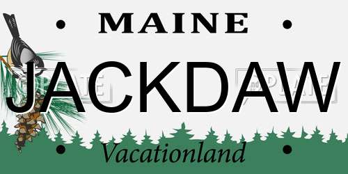 JACKDAW Maine License Plate