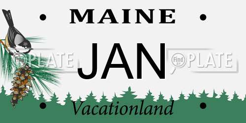 JAN Maine License Plate