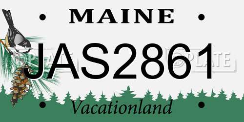 JAS2861 Maine License Plate