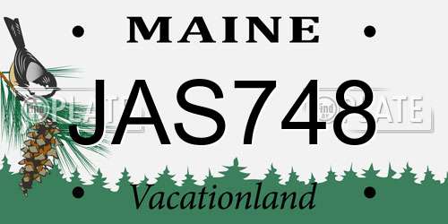 JAS748 Maine License Plate