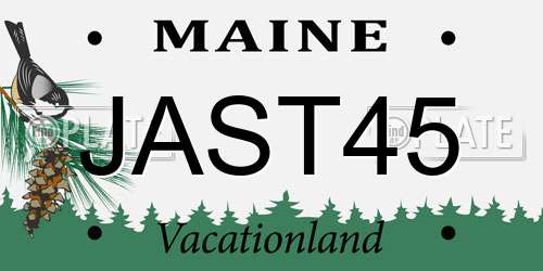 JAST45 Maine License Plate