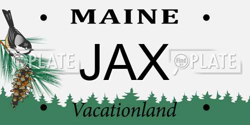 JAX Maine License Plate
