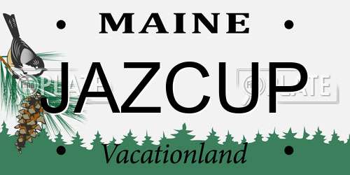 JAZCUP Maine License Plate