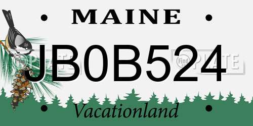 JB0B524 Maine License Plate