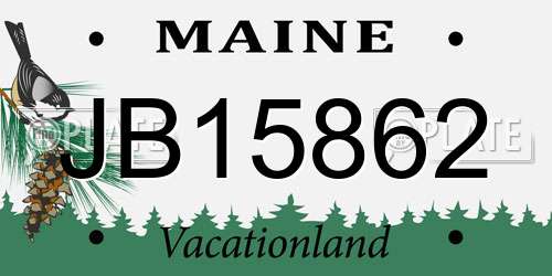 JB15862 Maine License Plate