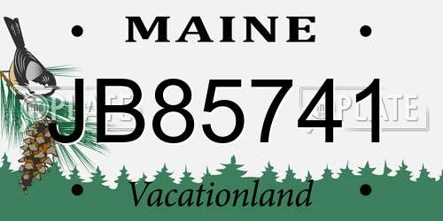 JB85741 Maine License Plate