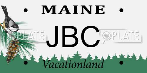 JBC Maine License Plate