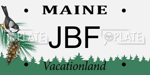 JBF Maine License Plate