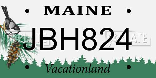 JBH824 Maine License Plate