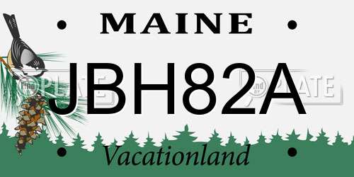 JBH82A Maine License Plate