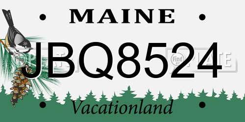 JBQ8524 Maine License Plate