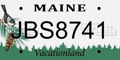 JBS8741 Maine License Plate