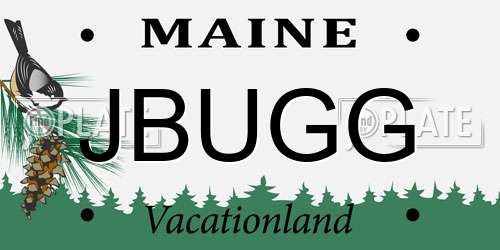 JBUGG Maine License Plate