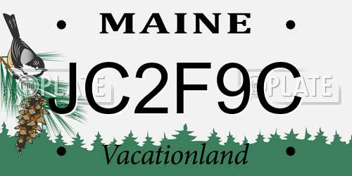 JC2F9C Maine License Plate