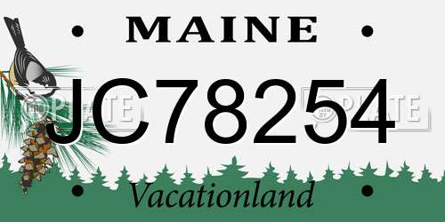 JC78254 Maine License Plate