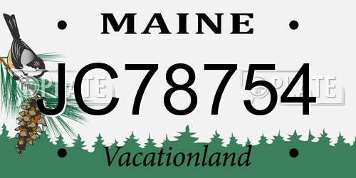 JC78754 Maine License Plate