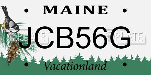 JCB56G Maine License Plate