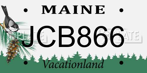 JCB866 Maine License Plate