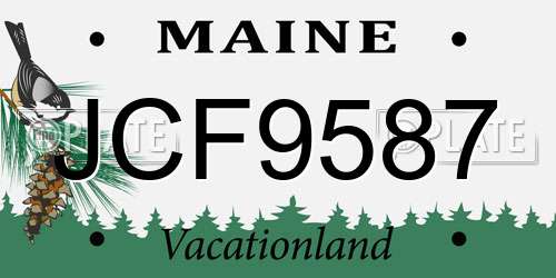 JCF9587 Maine License Plate