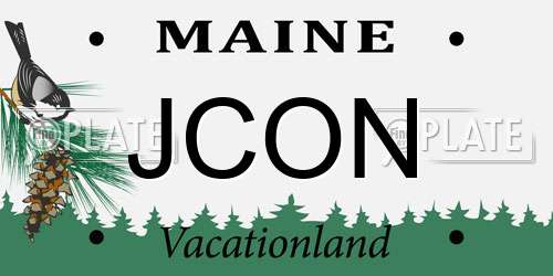 JCON Maine License Plate
