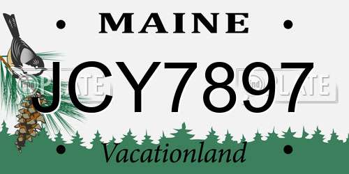 JCY7897 Maine License Plate