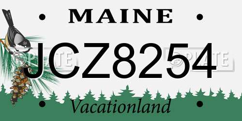 JCZ8254 Maine License Plate
