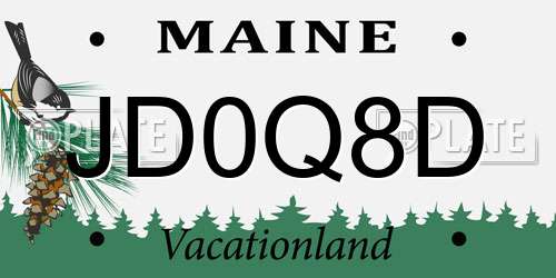 JD0Q8D Maine License Plate