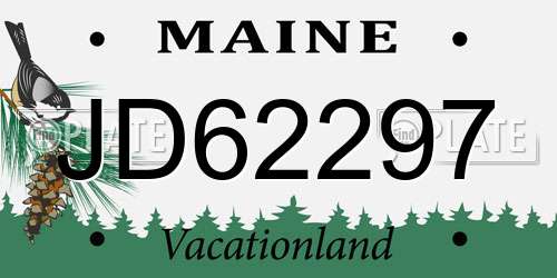 JD62297 Maine License Plate