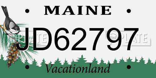JD62797 Maine License Plate