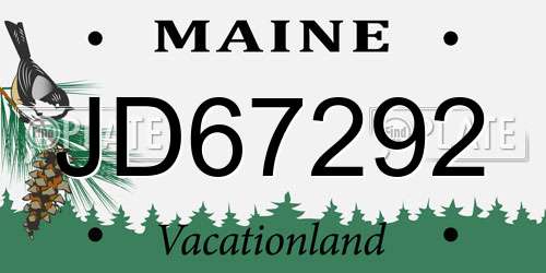 JD67292 Maine License Plate